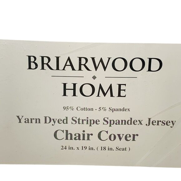 Chair Cover Stretch Spandex Blue Stripe Armless Accent Seat Protector 18 Inch - Picture 3 of 5